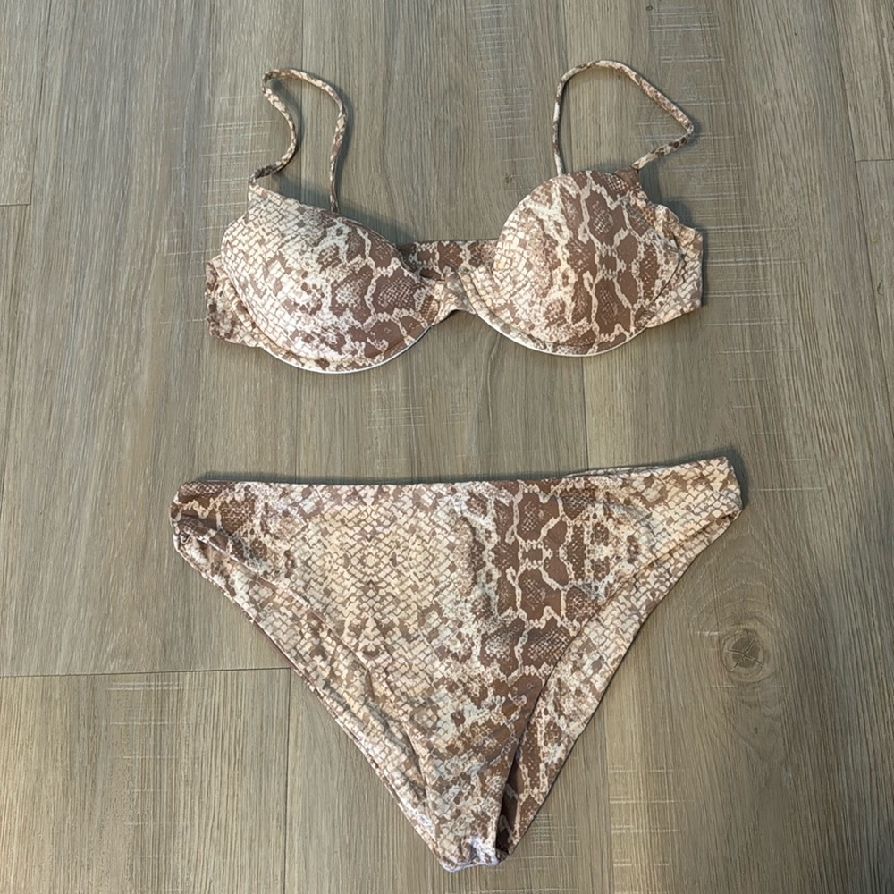 Mai Underwear Brown Snake print bikini.